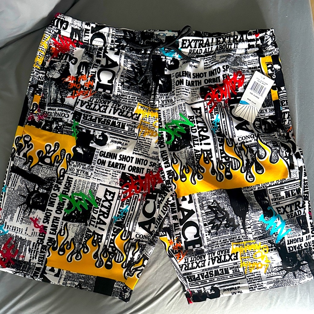 Fresh Prints of Bel-Air Newspaper Print Graphic Design Board Shorts